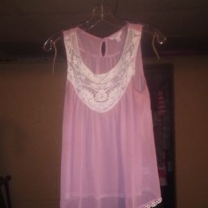 Sheer lace sleeveless top